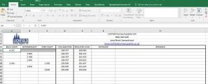 height of collimation method spreadsheet