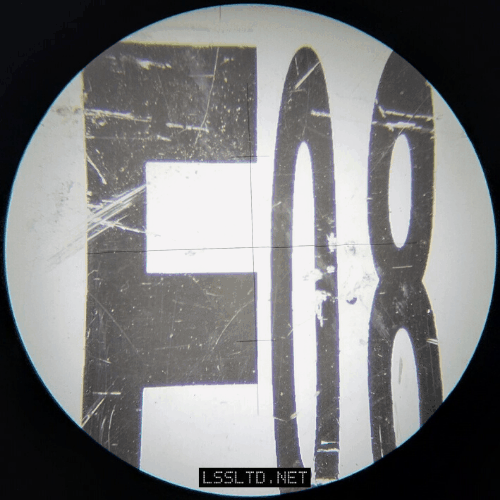 E-Grad Staff as seen through the telescope of a Topcon AT-B3 Automatic (Dumpy) Level. The Stadia readings are 841mm and 824mm.